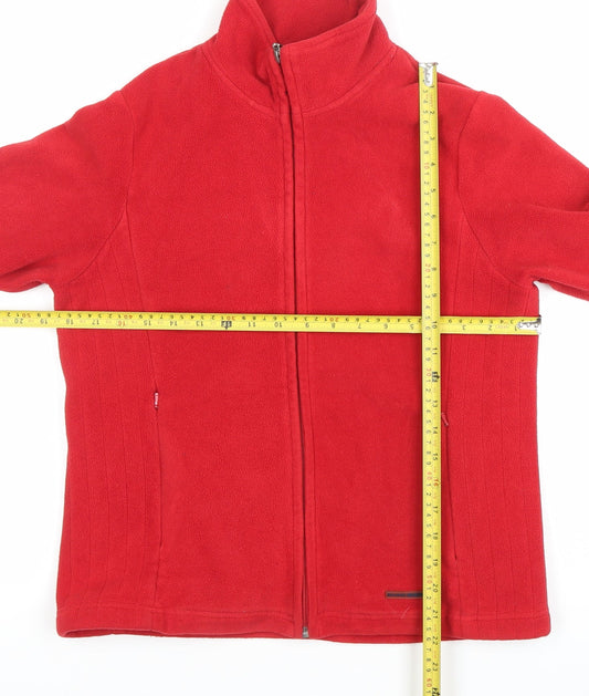 Maine New England Womens Red Fleece Jacket Size 12 Full Zip