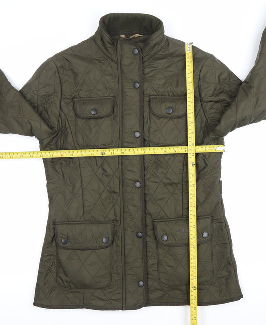 Barbour Womens Green Quilted Mid-Length Jacket Coat Size 10