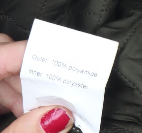 Barbour Womens Green Quilted Mid-Length Jacket Coat Size 10