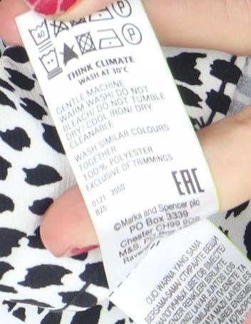 Marks and Spencer Women Black Animal Print Chino Shorts Size 12