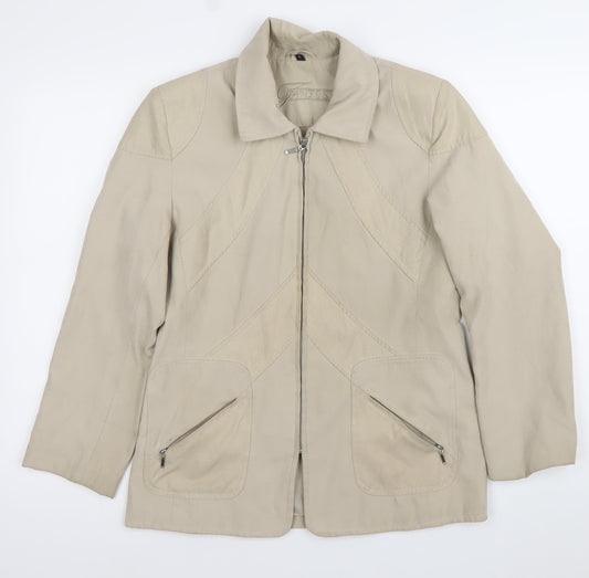 Womens UK Size 10 Finesse Beige Basic Jacket