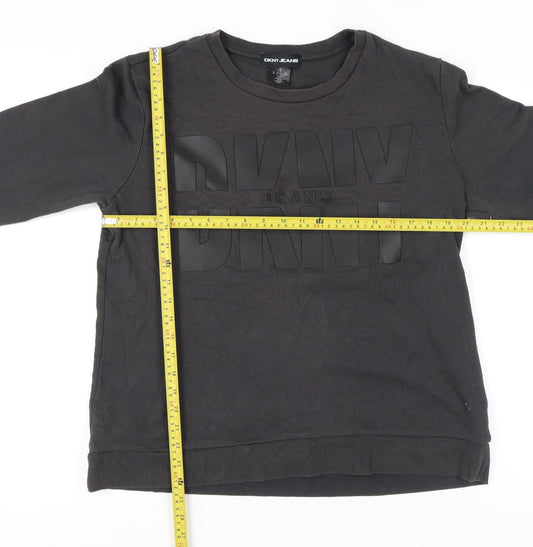 Womens UK Size M DKNY Jeans Black Pullover Sweatshirt