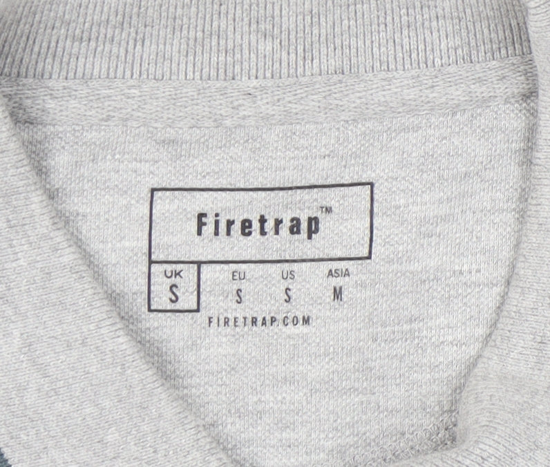 Firetrap Men’s Grey Polo Shirt S Short Sleeve Cotton Blend