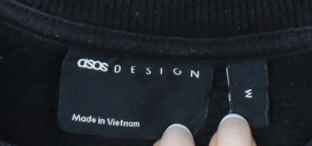 Mens UK Size M ASOS Black Pullover Sweatshirt