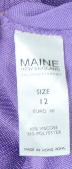 Womens UK Size 12 Maine New England Purple Basic Polo