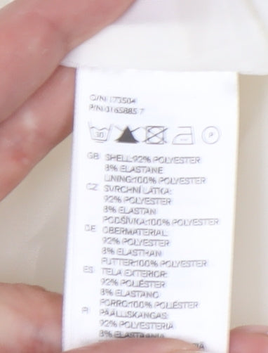 H&M Womens Ivory Shawl Collar Slim Fit Long Sleeve Blazer Jacket Size 10