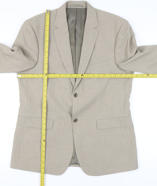 Mens UK Size 40 Greenwoods Regular Beige Suit Jacket