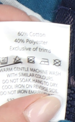 Crane Women’s Blue Striped Sweatshirt UK 10 Equestrian 1/2 Zip