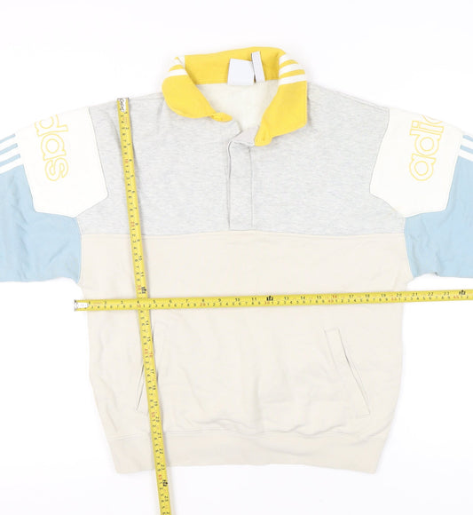 Adidas Women’s Colourblock Sweatshirt Small Grey Blue Beige Logo