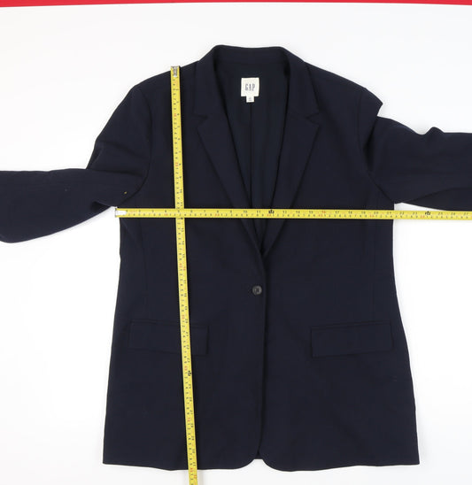 GAP Womens Blue XL Tall Single Breasted Blazer Jacket Workwear