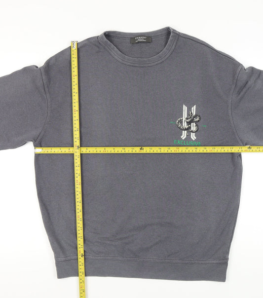 Primark Men’s Grey Snake Graphic Pullover Sweatshirt Size M