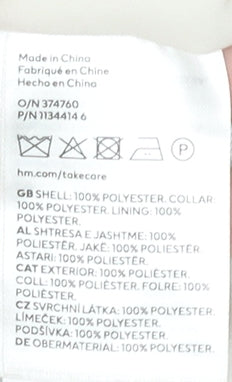 H&M Women Ivory Shawl Collar One Button Blazer Jacket L