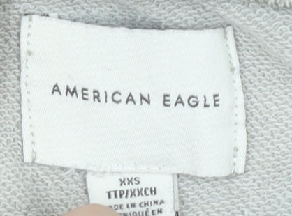 American Eagle Women’s Grey V-Neck Pullover Sweatshirt XXS