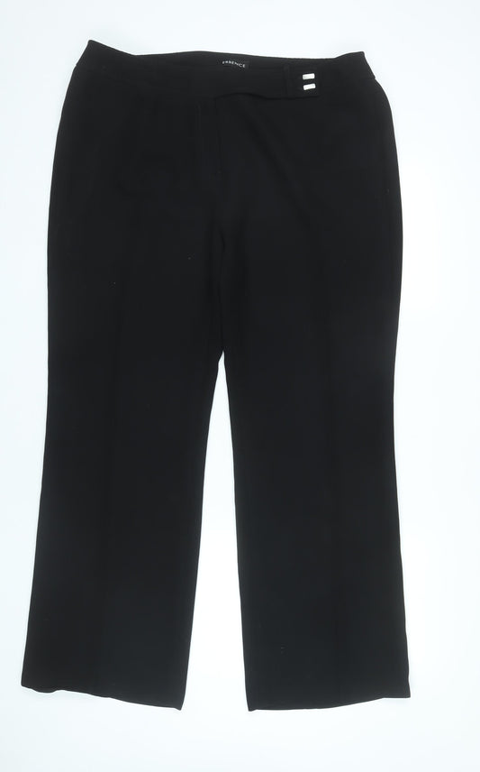 Womens UK Size 18 essence Regular Fit Dress Pants Black Trousers