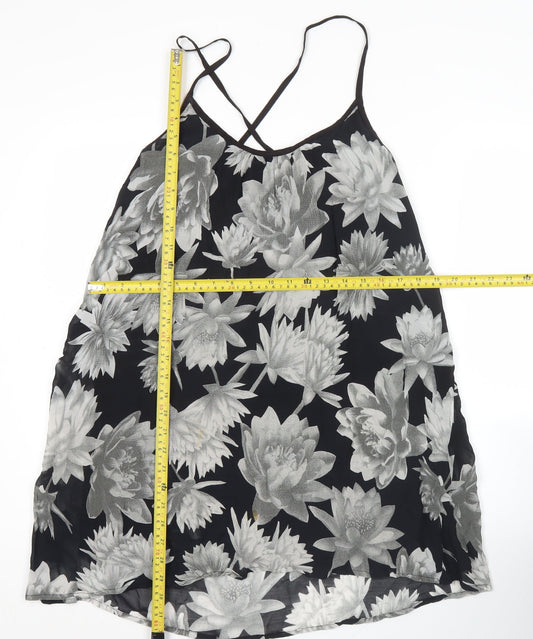 French Connection Women’s Black Floral Camisole Tank Top Size M