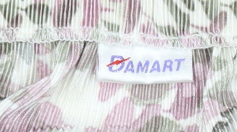 Damart Womens Midi Pleated Skirt Pink Floral Size 10 Polyester