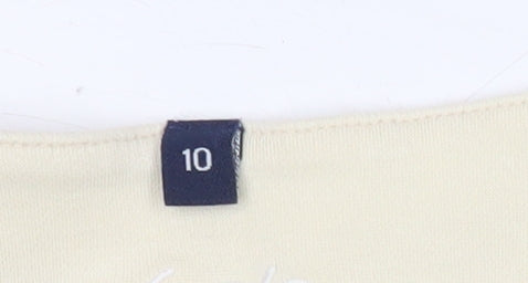Womens UK Size 10 DASH Yellow Basic T-Shirt