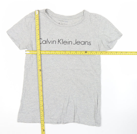 Womens UK Size S Calvin Klein Jeans Grey Basic T-Shirt