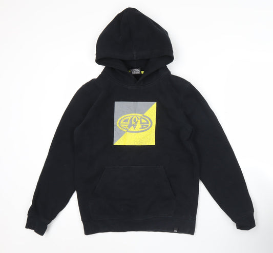 Animal Boys Black Pullover Hoodie 11-12 Years Logo Graphic Cotton Blend