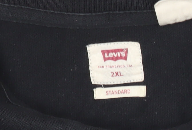 Levi's Men Black 2XL Polo Shirt Cotton Short Sleeve Casual