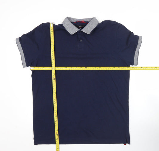 Easy Premium Men’s Blue Polo Shirt L Cotton Blend Short Sleeve