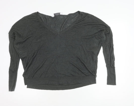 Mint Velvet Women’s Grey Size 16 V-Neck Long Sleeve Pullover Jumper