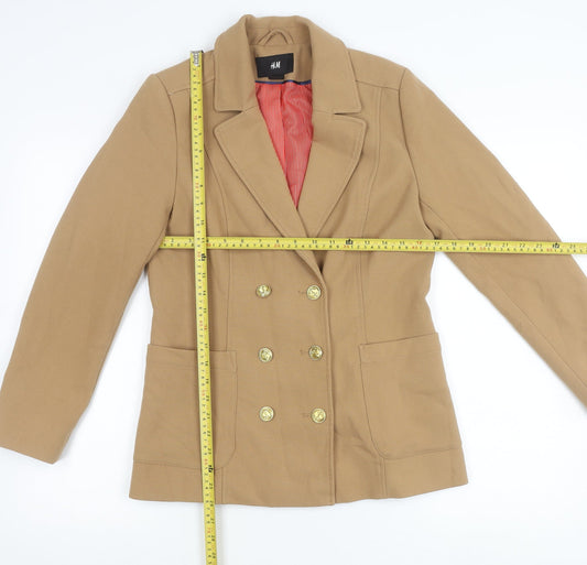 H&M Women’s Brown Double-Breasted Blazer Jacket UK 10