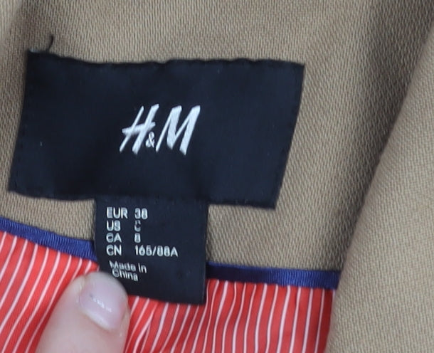 H&M Women’s Brown Double-Breasted Blazer Jacket UK 10