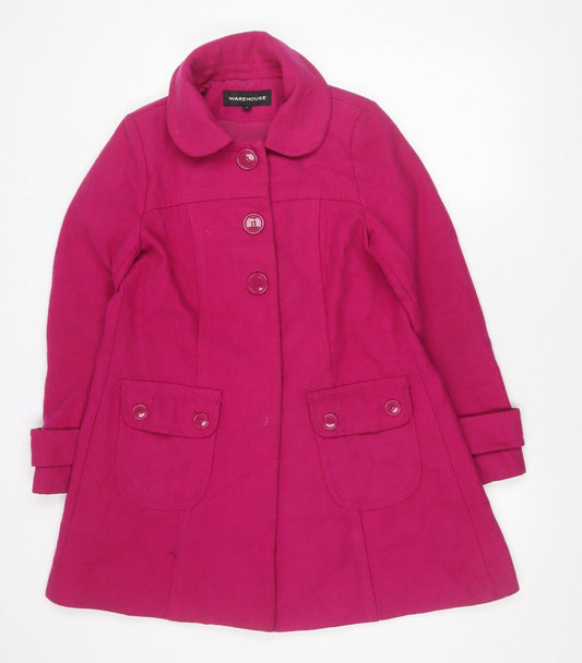Womens UK Size 10 Warehouse Pink Overcoat