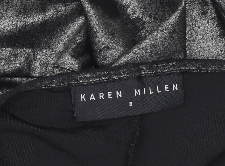 Karen Millen Women’s Grey Velvet Slip Dress UK 8 Midi Partywear