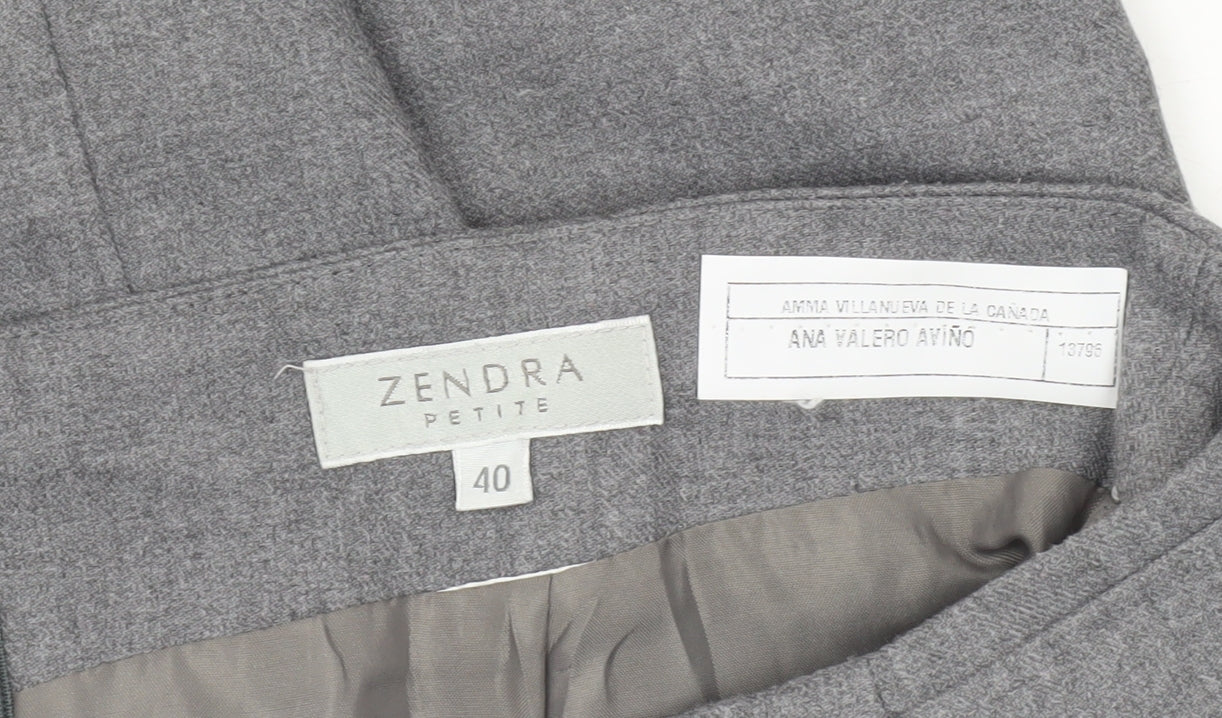 Zendra Petite Women’s Grey Pencil Skirt Size 12 Lined Workwear