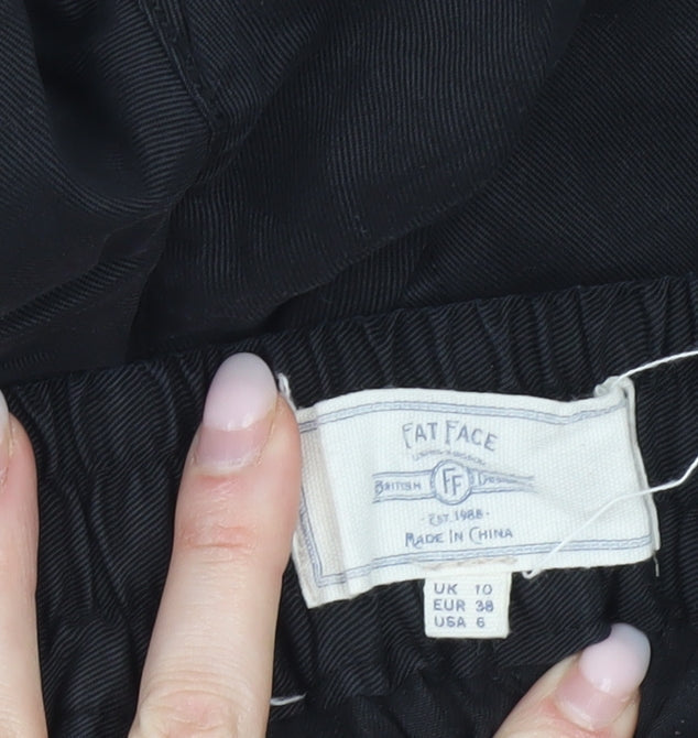 Fat Face Womens Black Viscose Jogger Trousers Size 10