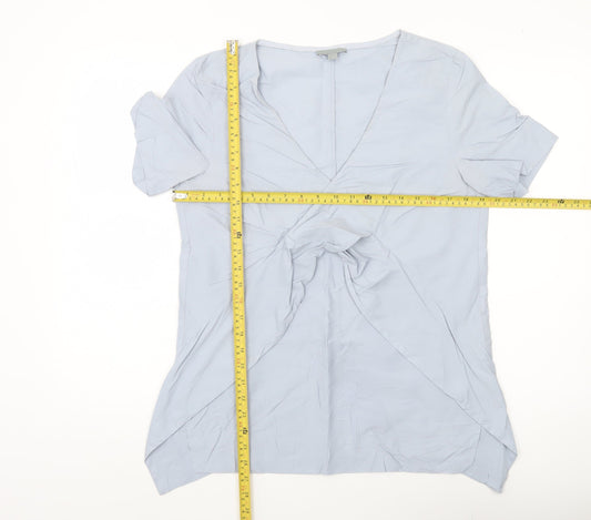 Womens UK Size 12 COS Blue Wrap Blouse