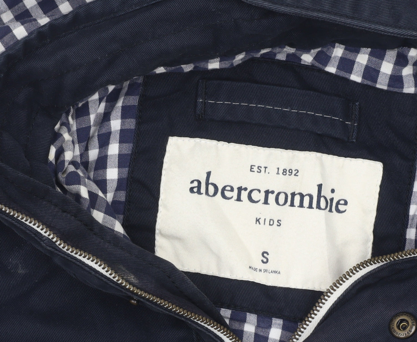 Abercrombie Boys Blue Hooded Parka Jacket Coat Size 7-8 Years