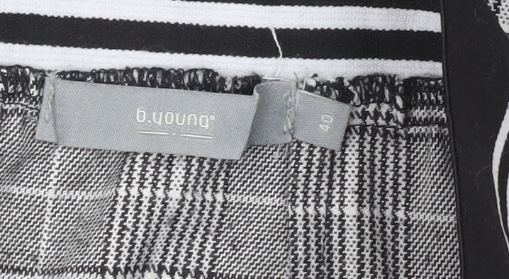 b.young Womens Grey Check Pencil Skirt Size 12 Workwear