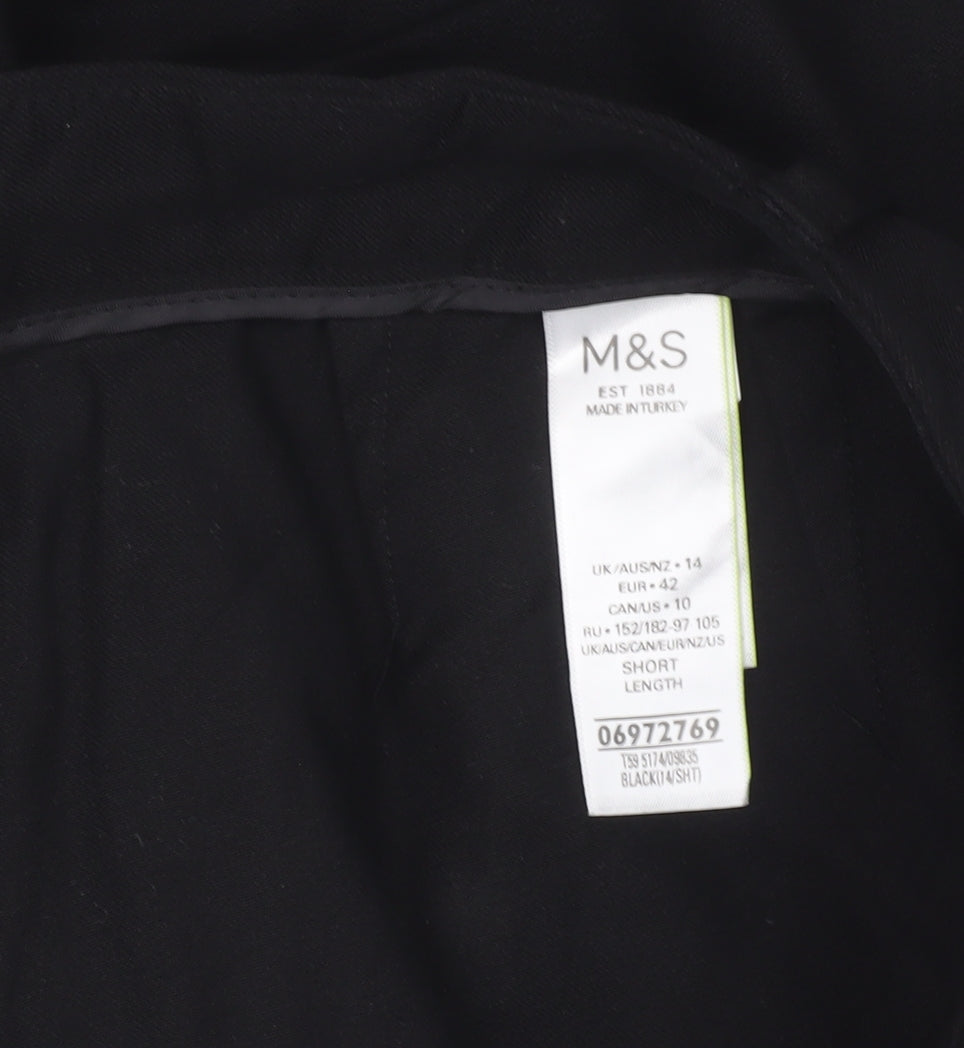 Womens UK Size 14 Marks and Spencer Regular Fit BusinessCasualWorkwear Black Tro