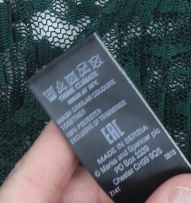 Womens UK Size 16 Marks and Spencer Green Tunic Blouse