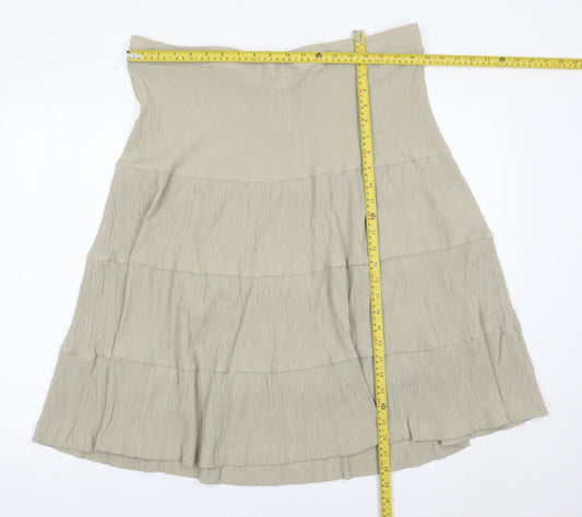 Damart Women’s Beige A-Line Elastic Waist Skirt Size 24