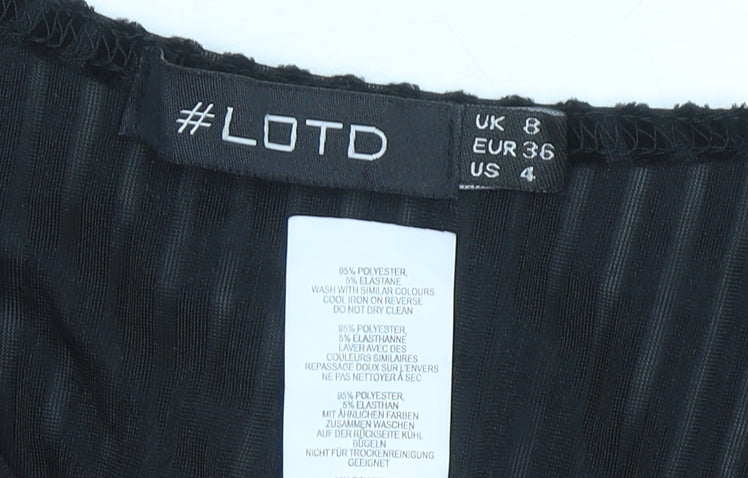 Womens UK Size 8 LOTD Black Wrap Blouse