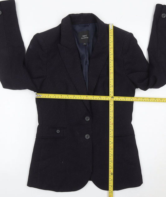 Next Women’s Black Pinstripe Tailored Blazer Size 8 UK
