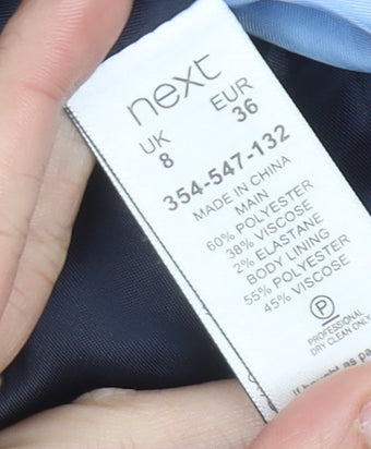 Next Women’s Black Pinstripe Tailored Blazer Size 8 UK