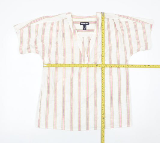 Lands' End Women’s Multicoloured Striped Tunic Blouse S
