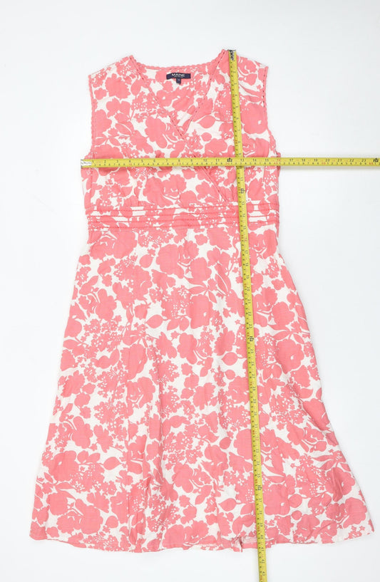 Maine New England Women's Pink Floral A-Line Dress Size 14