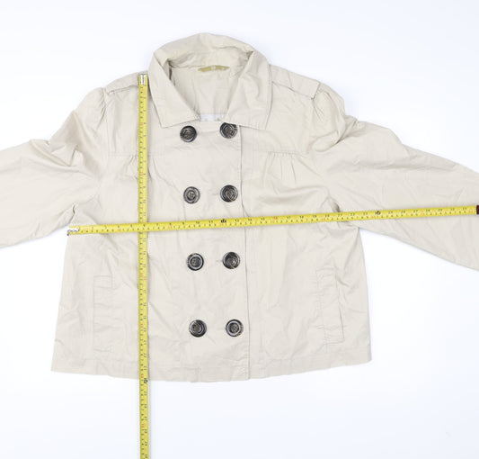 TU Women’s Beige Cotton Pea Coat Jacket Size 20