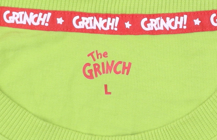 The Grinch Men’s Green Long Sleeve Christmas Cotton T-Shirt L