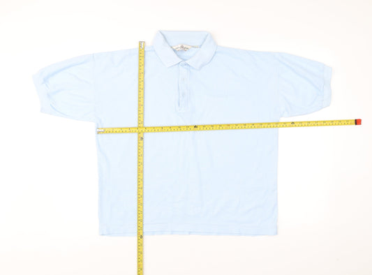 Dino Bazzi Men’s Blue Polo Shirt M Short Sleeve Collared Casual