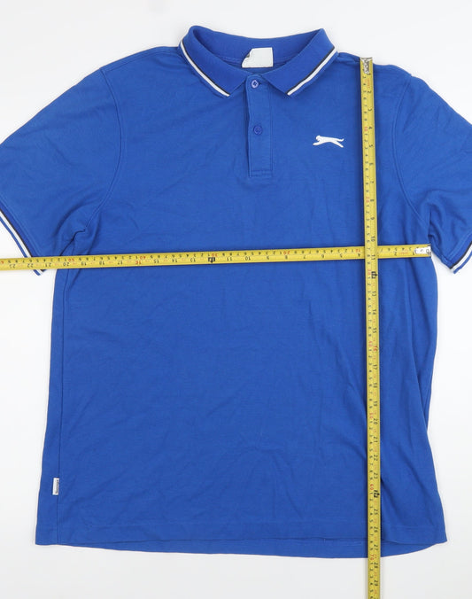 Slazenger Men’s Blue Regular Fit Polo Shirt L Sports Casual