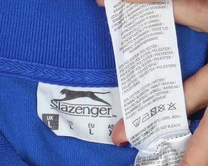 Slazenger Men’s Blue Regular Fit Polo Shirt L Sports Casual