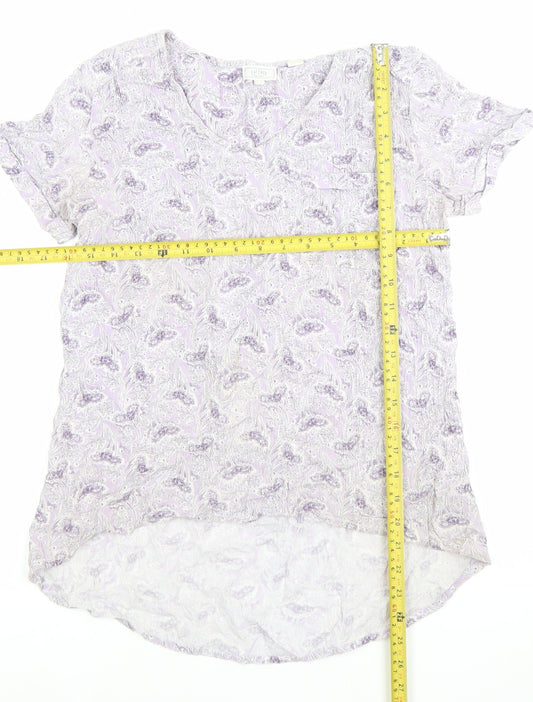 Womens UK Size 10 Fat Face Purple Tunic Blouse