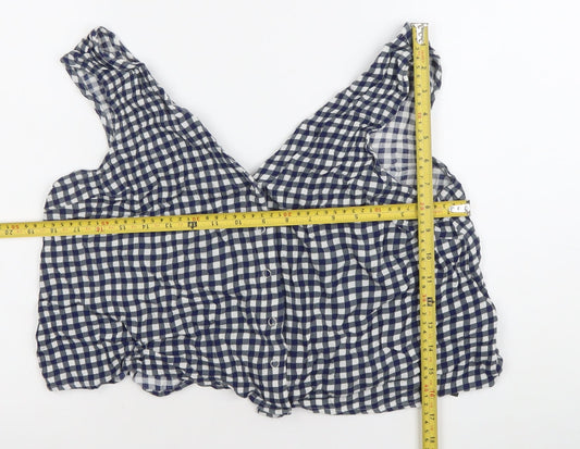 Womens UK Size 12 ASOS Blue Cropped Blouse